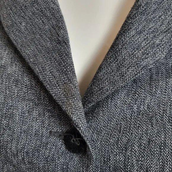 Suzy Shier Women's US4 Blazer Gray Black Velvet Panel Button Front Tailored Fit - Picture 3 of 16